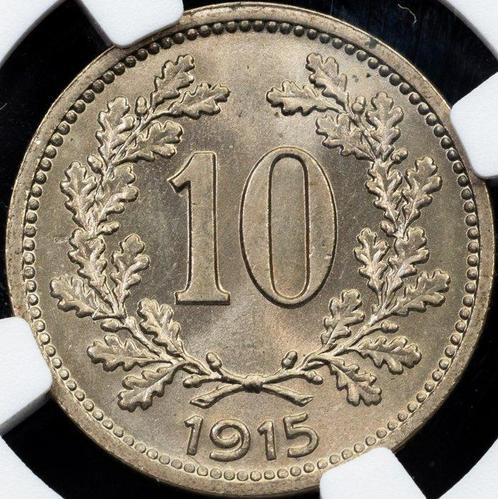 Oostenrijk. Franz Joseph I. 10 Heller 1915 - NGC MS65 (TOP, Postzegels en Munten, Munten | Europa | Niet-Euromunten