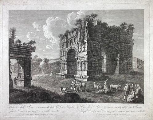 Francesco Morelli (1768-1830) - Veduta dellArco comunemente, Antiek en Kunst, Antiek | Overige Antiek