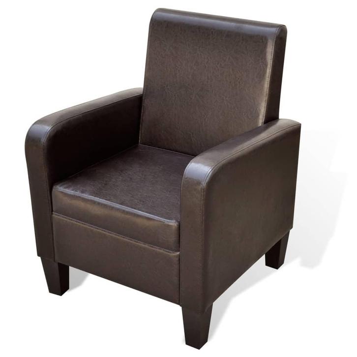vidaXL Fauteuil kunstleer bruin, Huis en Inrichting, Fauteuils, Nieuw, Verzenden
