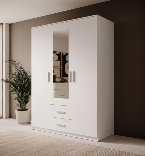 Meubella Kledingkast Tyko 150cm met spiegel en lades, Huis en Inrichting, Kasten | Overige, Nieuw, Verzenden