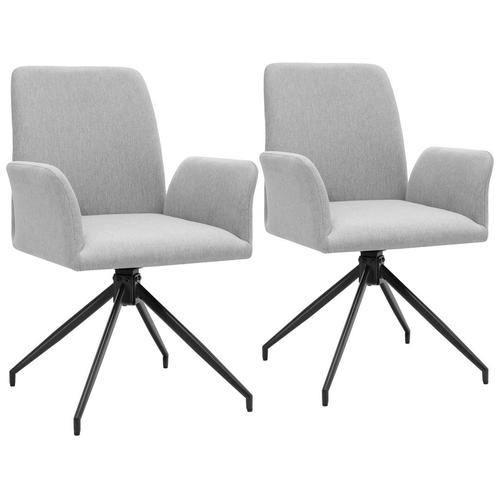 tectake Draaibare fauteuil Daya, gestoffeerd - lichtgrijs, S, Huis en Inrichting, Stoelen, Verzenden