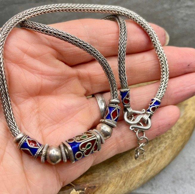 Zilver - Halsketting - Berberse ketting, Antiek en Kunst, Kunst | Niet-Westerse kunst