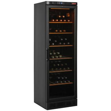 Geventileerde wijnkast vitrine, 380 liter, ZWART, Verzenden