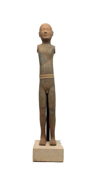 Oud-Chinees, Han-dynastie Terracotta Stok Man - 62 cm, Verzamelen, Mineralen en Fossielen