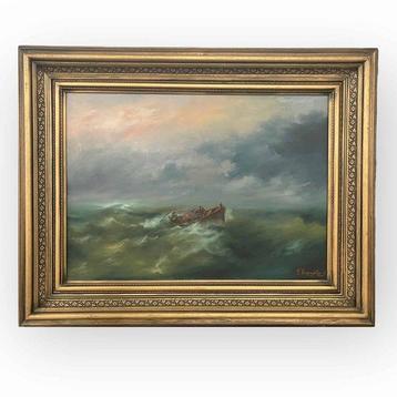 Giorgios Karagiorgis (1941) - Seascape with boat