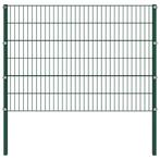 vidaXL Schuttingpaneel met palen ijzer 176,5x120 cm groen, Verzenden, Nieuw