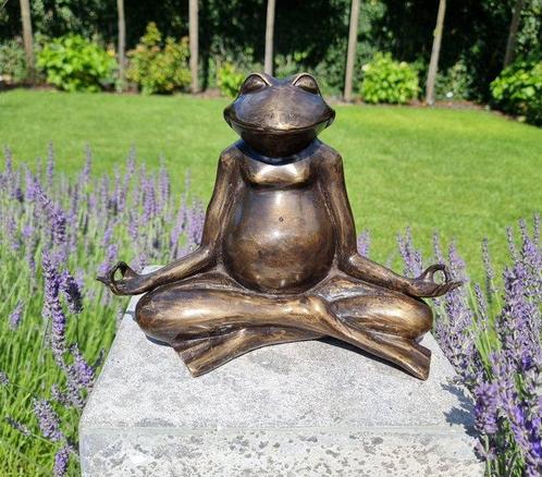 sculptuur, Mediterende kikker - 27 cm - Brons, Antiek en Kunst, Curiosa en Brocante
