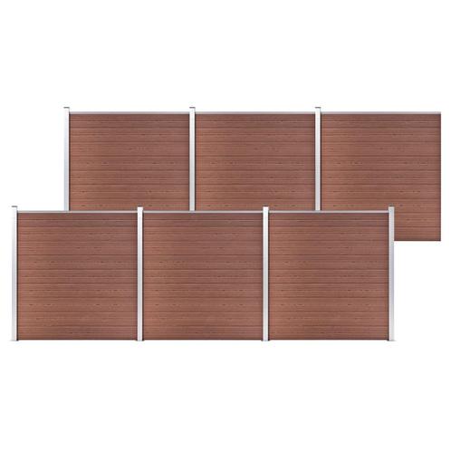 vidaXL Schutting 1045x186 cm HKC bruin, Tuin en Terras, Tuinhekken en Hekwerk, Nieuw, Verzenden