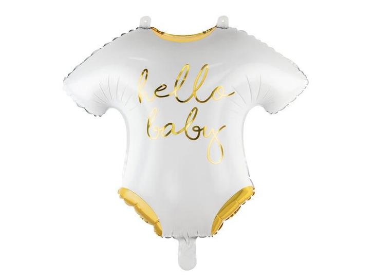 Helium Ballon Romper Hello Baby Leeg 45cm, Hobby en Vrije tijd, Feestartikelen, Nieuw, Verzenden