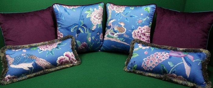 Kussensloopset met Sanderson-stof, vulling inbegrepen -, Antiek en Kunst, Curiosa en Brocante