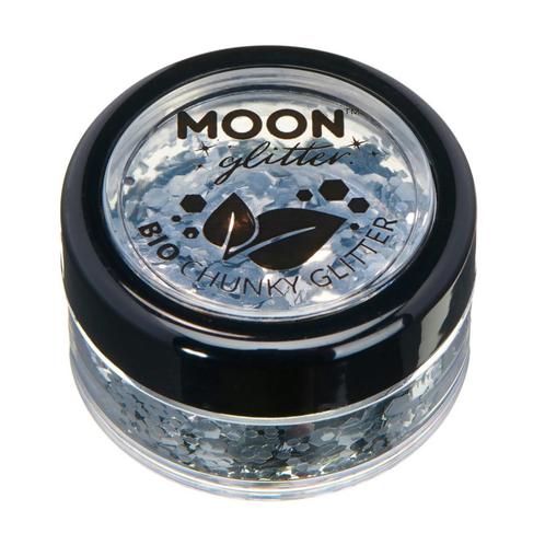 Moon Glitter Bio Chunky Glitter Silver 3g, Hobby en Vrije tijd, Feestartikelen, Nieuw, Verzenden