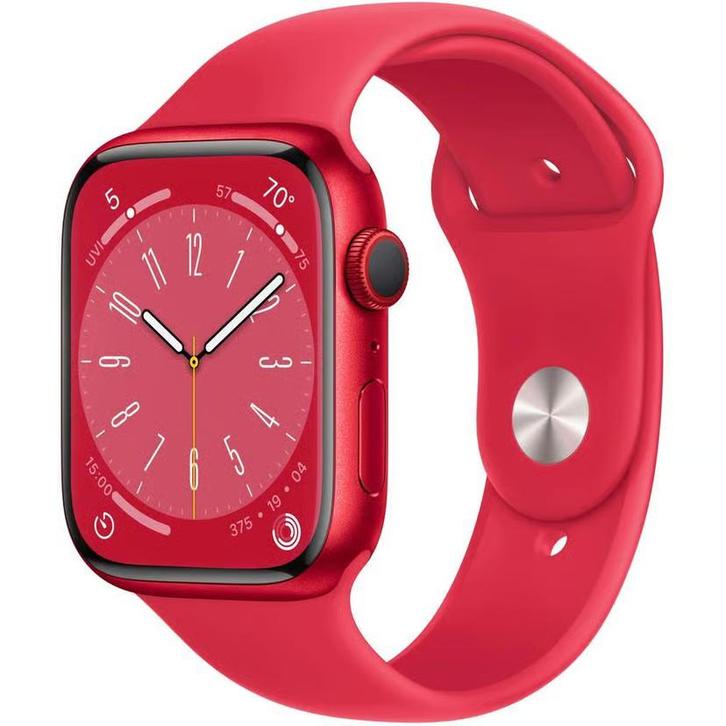 Apple Watch Series 8 45mm Rood Rood met GARANTIE & verzen..., Telecommunicatie, Mobiele telefoons | Apple iPhone, Zo goed als nieuw