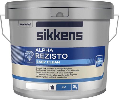 Sikkens Alpha Rezisto Easy Clean RAL 9010 | Zuiver Wit 10L, Doe-het-zelf en Bouw, Verf, Beits en Lak, Nieuw, Verzenden