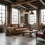 Leren bank Energy - 2 zits - Kenia Brown (bruin) - Poten, Antiek en Kunst, Ophalen of Verzenden