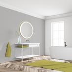 Led spiegel op maat - Rond - LED voor en achter - Goud kader, Huis en Inrichting, Woonaccessoires | Spiegels, Nieuw, Verzenden