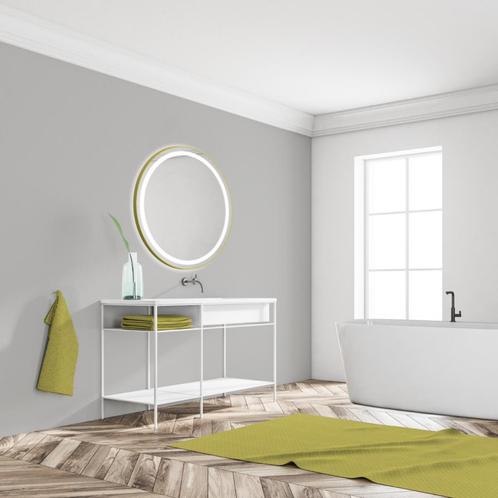 Led spiegel op maat - Rond - LED voor en achter - Goud kader, Maison & Meubles, Accessoires pour la Maison | Miroirs, Envoi