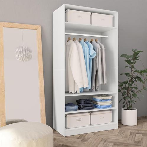 vidaXL Kledingkast 100x50x200 cm bewerkt hout wit, Huis en Inrichting, Kasten | Kleerkasten, Nieuw, Verzenden