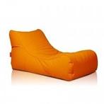 Luxe outdoor relax poef - oranje - wasbare polyester hoes