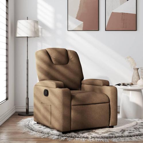 vidaXL Fauteuil inclinable Marron Tissu, Maison & Meubles, Fauteuils, Neuf, Envoi