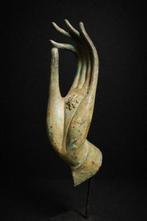 Beeld, Buddha Mudra hand - 37 cm - Brons, Hout