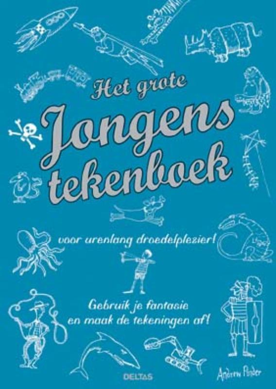 Het grote jongens tekenboek 9789044724868 A. Pinder, Livres, Livres pour enfants | Jeunesse | 10 à 12 ans, Envoi