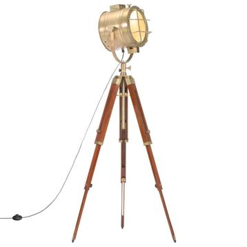 vidaXL Vloerlamp driepoot 165 cm massief mangohout, Verzenden
