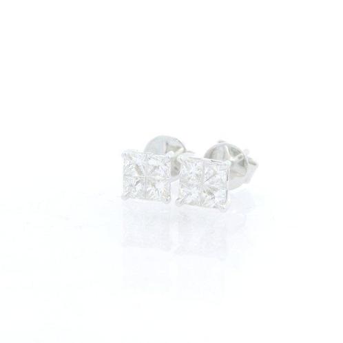 Oorbellen - 18 karaat Witgoud - 0.74ct. tw. Diamant, Handtassen en Accessoires, Oorbellen