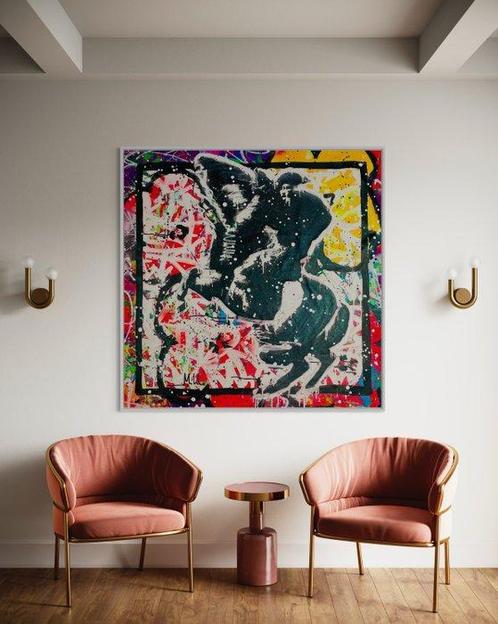 Mikko (1982) - Napoleon Crossing The Warhol Flowers - XL (No, Antiek en Kunst, Kunst | Schilderijen | Modern