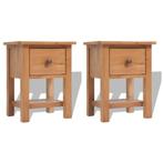 vidaXL Nachtkastjes 2 st 36x30x47 cm massief eikenhout, Huis en Inrichting, Slaapkamer | Nachtkastjes, Verzenden, Nieuw