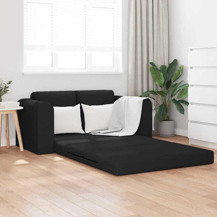 vidaXL Slaapbank Zwart 148 x 71 x 83 cm Stof, Huis en Inrichting, Zetels | Zetels, Nieuw, Verzenden