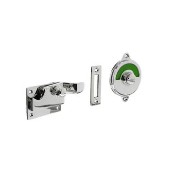 WC slot met hendel met bocht rood-groen chroom, Ophalen of Verzenden, Slot