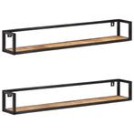 vidaXL Wandschappen 2 st 120 cm ruw mangohout, Huis en Inrichting, Kasten | Wandmeubels, Verzenden, Nieuw