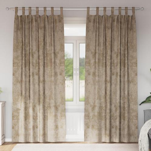 vidaXL Velours Gordijnen - 2 stuks met Oogjes Champagne 225, Huis en Inrichting, Stoffering | Gordijnen en Lamellen, Nieuw, Verzenden