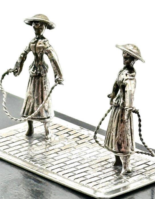 No reserve-Handgemaakte Hollands zilveren miniatuur twee, Antiek en Kunst, Antiek | Zilver en Goud