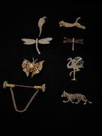Set van 8 vintage dieren- en insectenbroches – circa