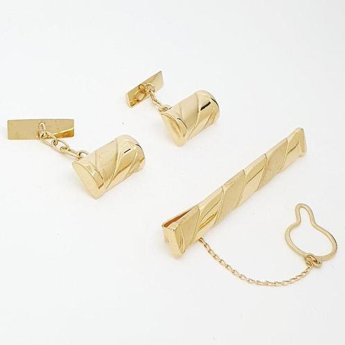 2-delige sieradenset - 18 karaat Geel goud, Handtassen en Accessoires, Antieke sieraden
