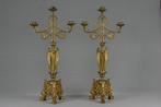Kaarsenhouder - Verguld brons - Paar kerkkandelaars - 62 cm, Antiek en Kunst