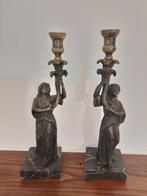 Kandelaar - Gepatineerd brons, Antiek en Kunst