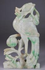 Phoenix Sculpt beeldje - Jade, Parelmoer Wit - Appelgroen -, Antiek en Kunst