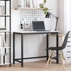 vidaXL Tafel Wit 100 x 50 x 77 cm Engineered hout en staal, Verzenden