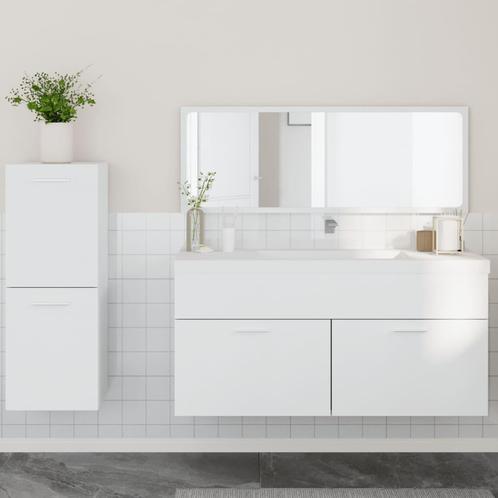 vidaXL 3-delige Badkamermeubelset bewerkt hout wit, Huis en Inrichting, Badkamer | Badkamermeubels, Nieuw, Verzenden