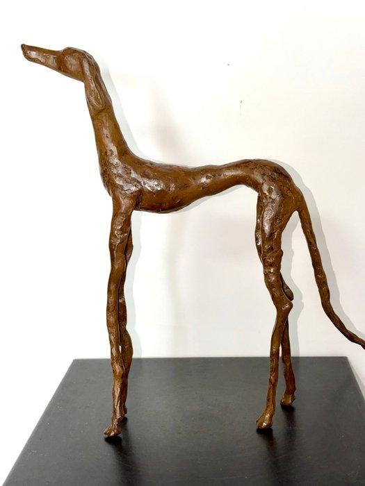 Abdoulaye Derme - sculptuur, Chien Lévrier élancé - 34 cm -, Antiquités & Art, Curiosités & Brocante