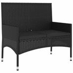 Poly Rattan Bank Zwart | Tweede Kansje | Tuinmeubelen, Tuin en Terras, Verzenden, Nieuw, Rotan