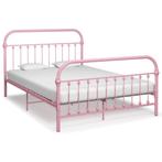 Roze Metaal Bed 140x200 | Retour Deal | 55% Korting!, Huis en Inrichting, Slaapkamer | Bedden, Verzenden, 140 cm, 200 cm, Metaal