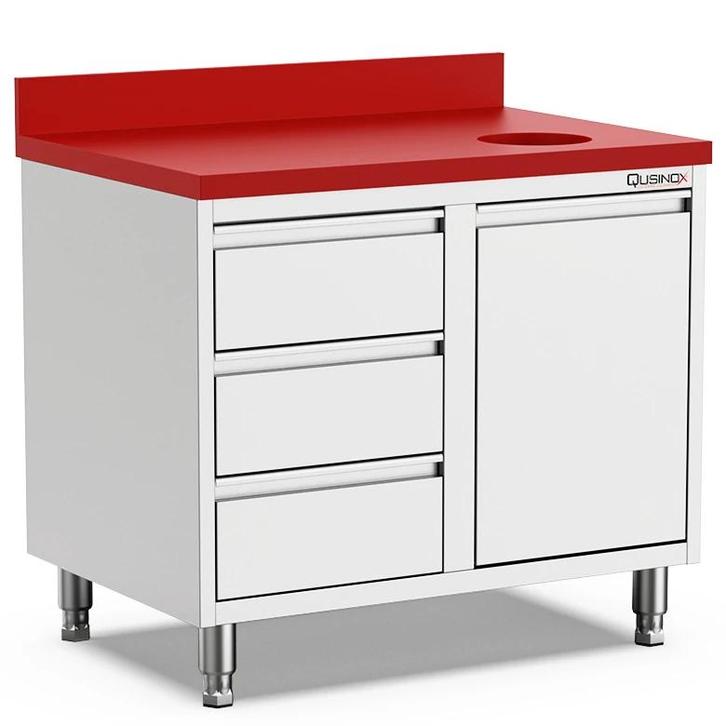 Snijwerkbank | 700 LINE | RVS/Polyethyleen | Kanteldeur +, Zakelijke goederen, Horeca | Keukenapparatuur, Nieuw in verpakking