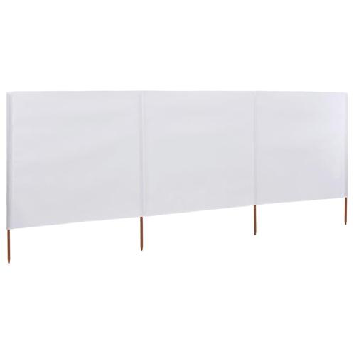 vidaXL Windscherm 3-panelen 400x120 cm stof wit, Jardin & Terrasse, Parasols, Envoi