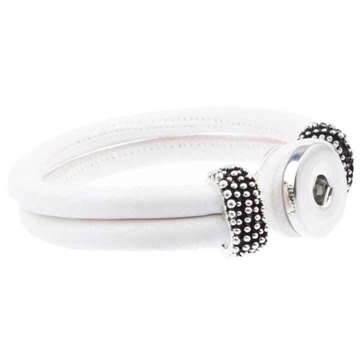 Fako Bijoux® - Armband Voor Click Buttons - Rond -Wit, Handtassen en Accessoires, Armbanden, Verzenden