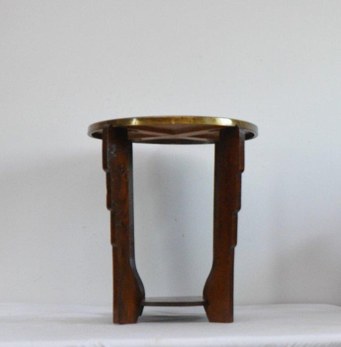 Amsterdam School - Tafel - Gueridon table - Messing, Hout, Antiek en Kunst, Kunst | Designobjecten