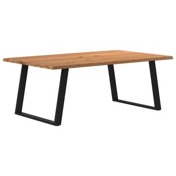 vidaXL Eettafel met natuurlijke rand massief eikenhout, Huis en Inrichting, Tafels | Eettafels, Verzenden, Nieuw