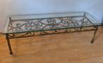 Tafel - Glas, Messing - Salontafel – glazen blad op messing
